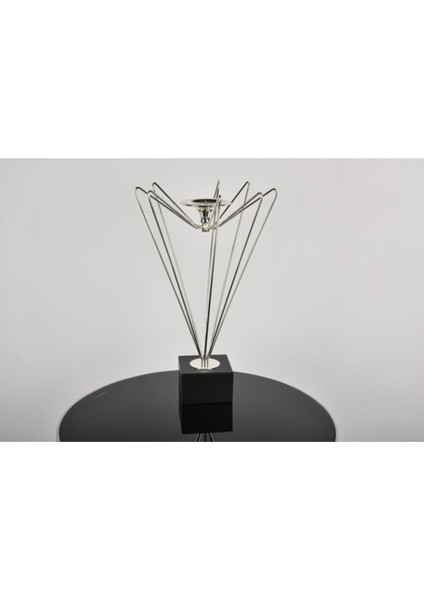 Seta Regina Şamdan Diamond Lıne Sılver Büyük 40X26X26 cm