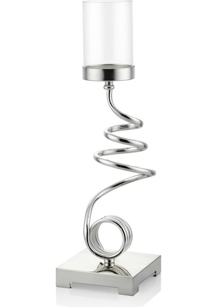 Seta Regina Şamdan Twıster Sılver Küçük 45X13X13 cm