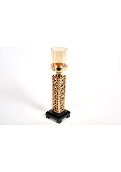 Seta Regina Şamdan Örme Siyah Ayak Gold Büyük 10X10X38 cm fiyatları