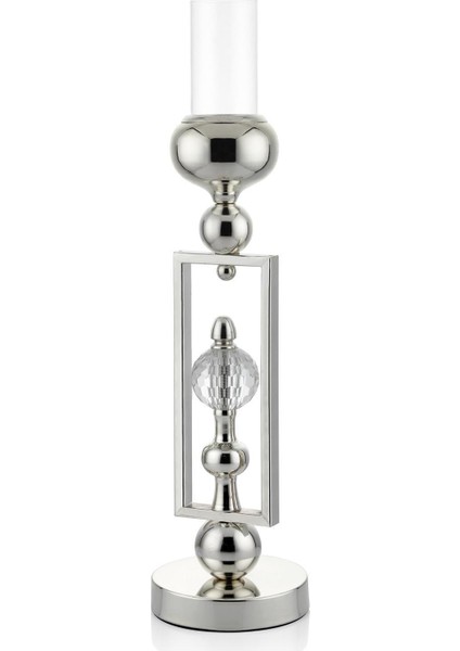 Seta Regina Şamdan Ddgen Içi 1 Top Sılver Küçük 47X12X12 cm