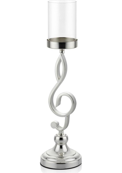 Seta Regina Şamdan Sol Anahtarı Sılver 45X13X13 cm