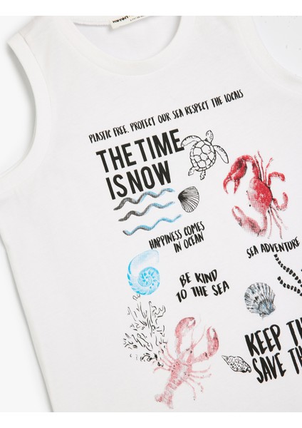 Tişört Yaz Temalı Baskı Detaylı Kısa Kollu Bisiklet Yaka Pamuklu modelleri