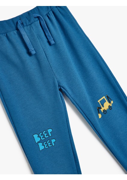 Jogger Eşofman Altı Beli Bağlamalı Traktör Baskılı Pamuklu Şardonlu modelleri