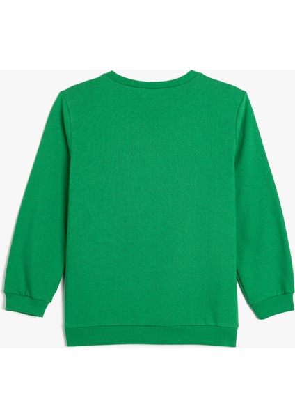 Sweatshirt Dinozor Baskılı Bisiklet Yaka Uzun Kollu Şardonlu fiyatları