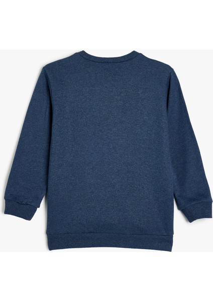 Sweatshirt Dinozor Baskılı Bisiklet Yaka Uzun Kollu Şardonlu fiyatları