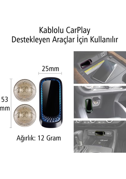 PM-24508 Wireless Kablosuz Apple Iphone Carplay Ekran Yansıtma (Versiyon 4.0)