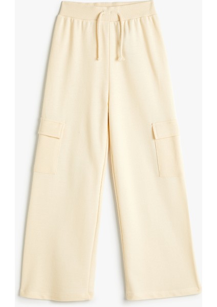 Pantolon Geniş Paça Cep Detaylı Beli Lastikli