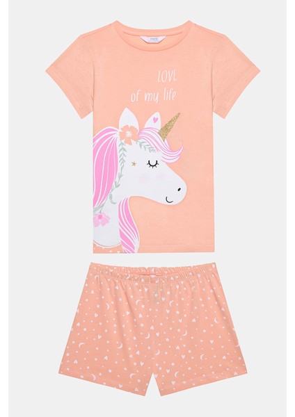 Kız Çocuk Sparkle 2li Çok Renkli Pijama Takımı