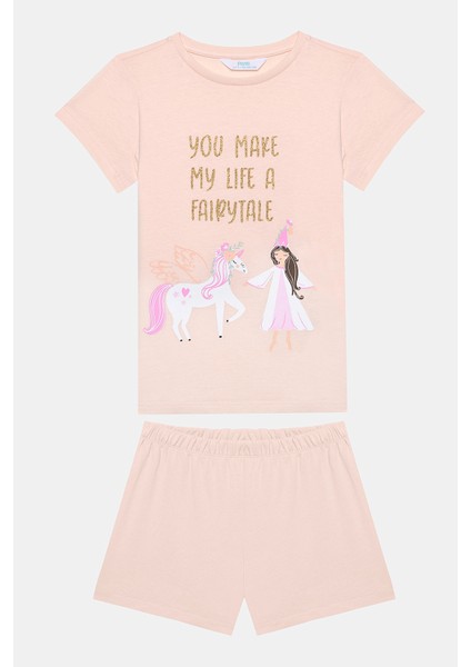 Kız Çocuk Sparkle 2li Çok Renkli Pijama Takımı