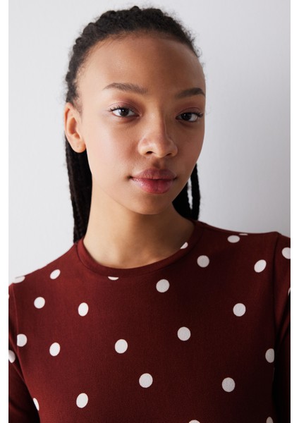 Dotted Termal Kahverengi Pantolon Pijama Takımı modelleri