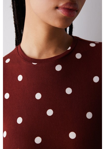 Dotted Termal Kahverengi Pantolon Pijama Takımı fırsatları