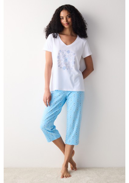 Floral Kapri Pijama Takımı fiyatları
