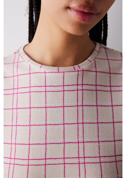 Checked Termal Gri Pantolon Pijama Takımı