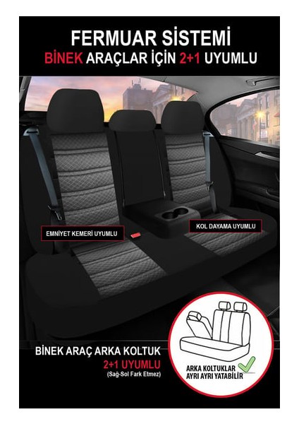 Nissan Quest (Ff-L) 3.5 I V6 24V (233 Hp) 2007 King Jakar Siyah-Beyaz Oto Koltuk Araba Kılıfı