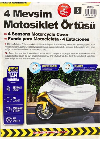 Motosiklet Örtüsü, Motosiklet Brandası, Dış Mekanda Çizikleri Önler, Su Geçirmez