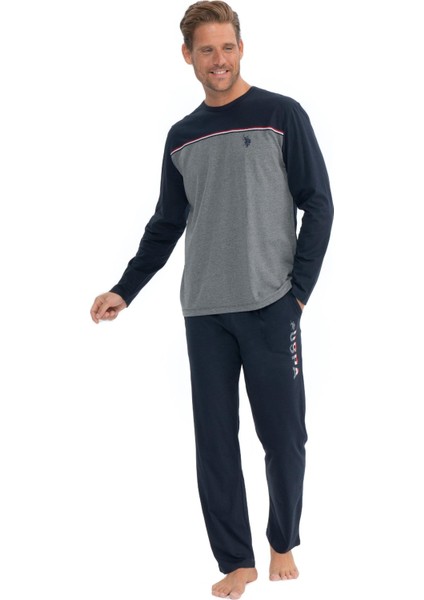 Erkek Lacivert Yuvarlak Yaka Pijama Takımı fiyatları