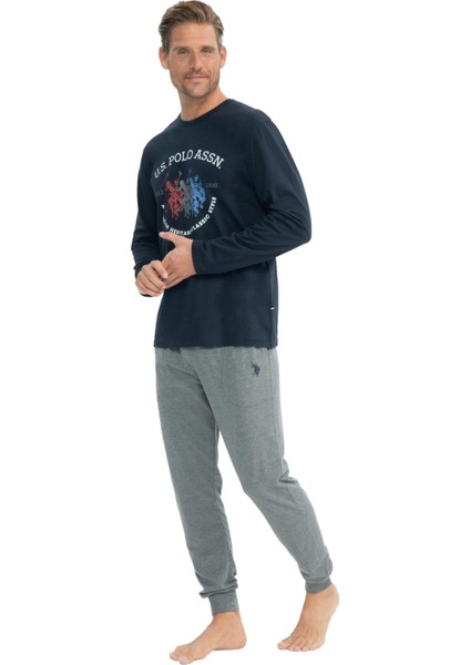 Erkek Lacivert Yuvarlak Yaka Pijama Takımı fiyatları