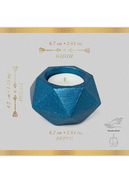 2’li Tealight Prizma Mumluk • Deniz Mavisi