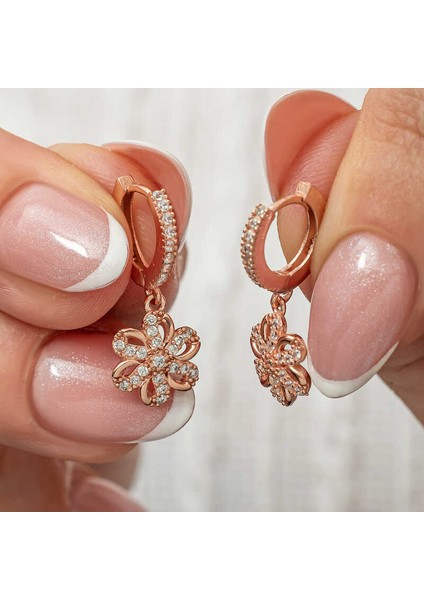 ​gümüş Sallantılı Rose Çiçek Kadın Küpe