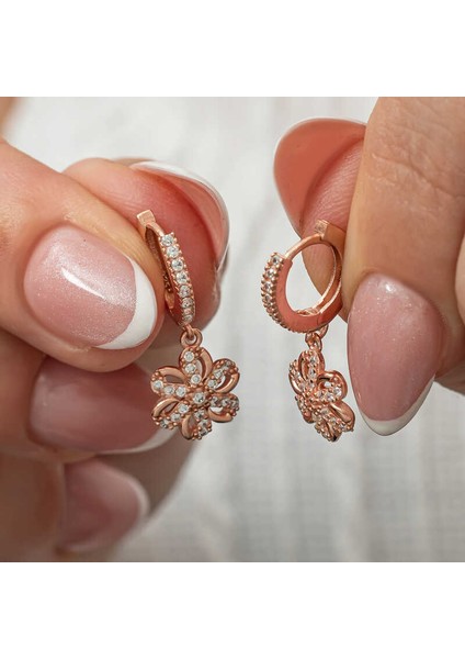 ​gümüş Sallantılı Rose Çiçek Kadın Küpe modelleri