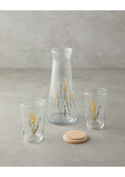 English Home Rosemary Cam 3 Parça Su Takımı 1150 ml + 400 ml Renkli