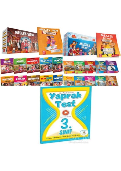 3 ve 4. Sınıflar Için Meslek Sırrı Hikaye+Meslek Bilinci Hikaye Serisi ve Tüm Dersler Yaprak Test