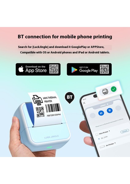 Taşınabilir Bluetooth Termal Etiket Yazıcısı (Yurt Dışından)
