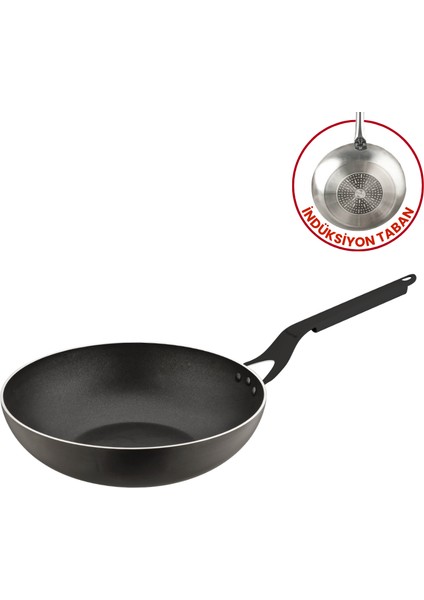 26 cm Profesyonel Indüksiyonlu Wok Tava, Horeca Non-Stick Indüksiyon Tabanlı Wok Tava