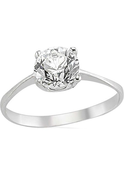 Gümüş Tek Taş Bayan Yüzük