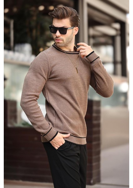 Vizon Bisiklet Yaka Şerit Detaylı Uzun Kollu Örme Kazak 7245 fiyatları