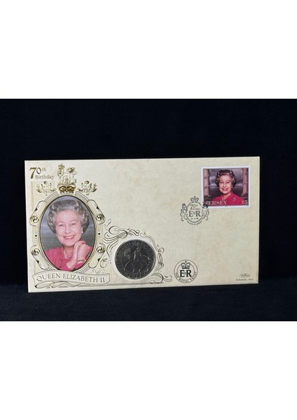 Benham Ingiltere Queen Elisabeth Iı 70. Doğum Günü 1996 Jersey Numiscover Paralı Limitli Zarf