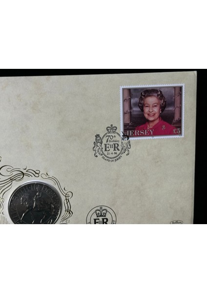 Benham Ingiltere Queen Elisabeth Iı 70. Doğum Günü 1996 Jersey Numiscover Paralı Limitli Zarf