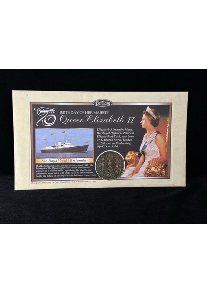 Benham Ingiltere Queen Elisabeth Iı 70. Doğum Günü 1996 Jersey Numiscover Paralı Limitli Zarf