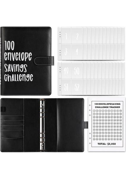 100 Zarf Mücadelesi Gevşek Yapraklı Kitap 100 Günlük Para Tasarrufu Mücadelesi Nakit Zarf Tasarruf Kitabı (Yurt Dışından)