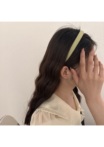 Rüya Kız Ekose Düz Renk Ince Saç Bandı Kadın Saç Tokası Çok Yönlü Yüz Yıkama Kafa Bandı Headdress (Yurt Dışından)