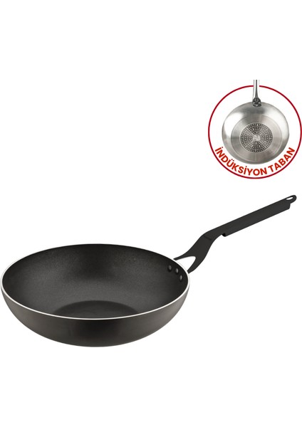 32 cm Profesyonel Indüksiyonlu Wok Tava, Horeca Non-Stick Indüksiyon Tabanlı Wok Tava fiyatları