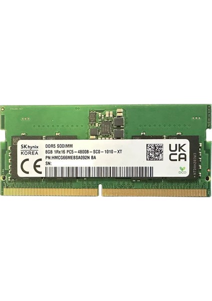 SK Hynix Skhynıx 8gb 1RX16 PC5-4800B-SC0-1010-XT Sodımm Notebook Ram (HMCG66MEBSA092N Ba)