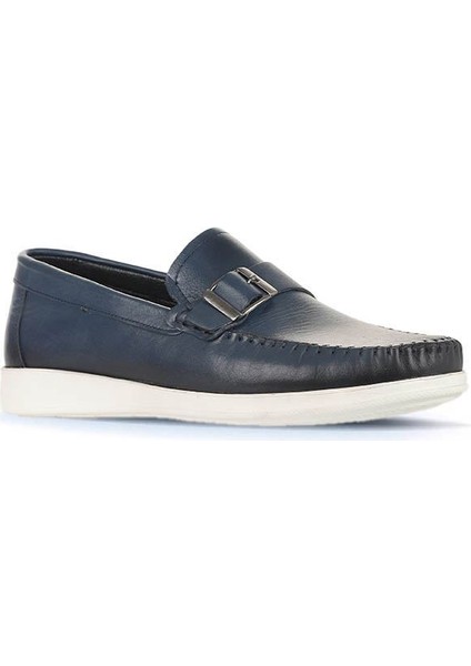 Lacivert Deri Erkek Loafer 21MA122