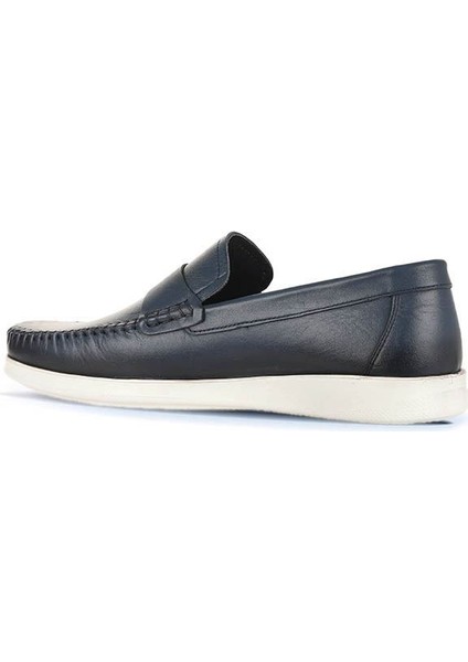 Lacivert Deri Erkek Loafer 21MA122