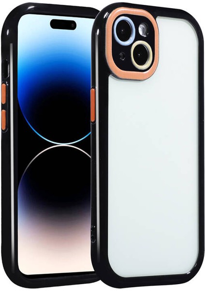 iPhone 14 Kılıf Kamera Korumalı Renkli Kenar ve Çerçeve Tasarımlı Vitamin Kapak