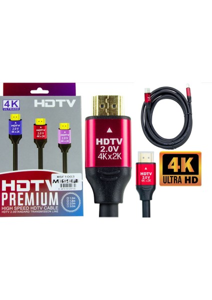 Mesef Kutulu 4K HDMI Kablo 3 Mt;class