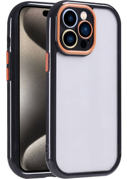 iPhone 15 Pro Kılıf Kamera Korumalı Renkli Kenar ve Çerçeve Tasarımlı Vitamin Kapak