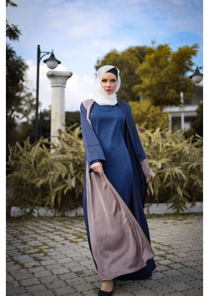 Harika Wear Abaya Lacivert Şoko Renklerinden Ferace