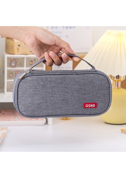 Ilkokul Öğrencileri Için Büyük Kapasiteli ve Kalınlaştırılmış Çok Katmanlı Kalem Kutusu ile Basit Düz Renkli Taşınabilir Kalem Kutusu (Yurt Dışından)