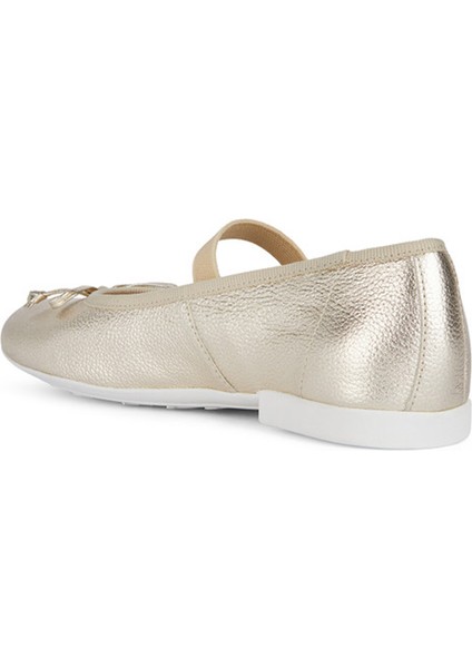 Kız Çocuk Bronz Plie Simli Deri Babet J4555D00044C2010