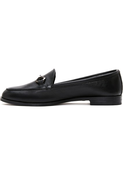 Kadın Siyah Toka Detaylı Deri Maskülen Loafer 24WFD410018 fiyatları