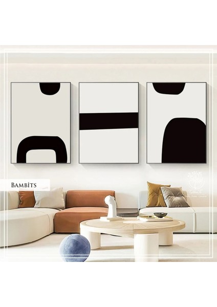 Metal Çerçeveli Gerçek Camlı Tablo Bambitsb 3 Lü Set