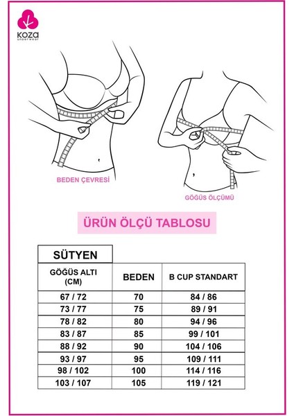 Koza İç Giyim Kadın Destekli Basic Sütyen