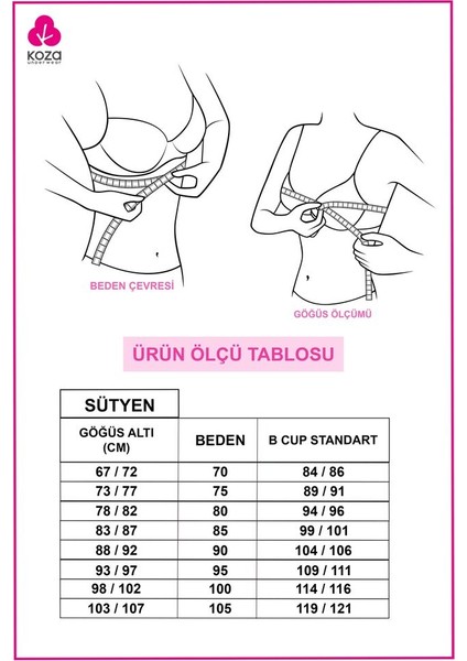 Koza İç Giyim Kadın Dolgusuz Toparlayıcı Sütyen