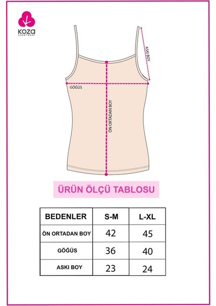 Koza İç Giyim Kadın Pamuklu Likralı Basic Atlet